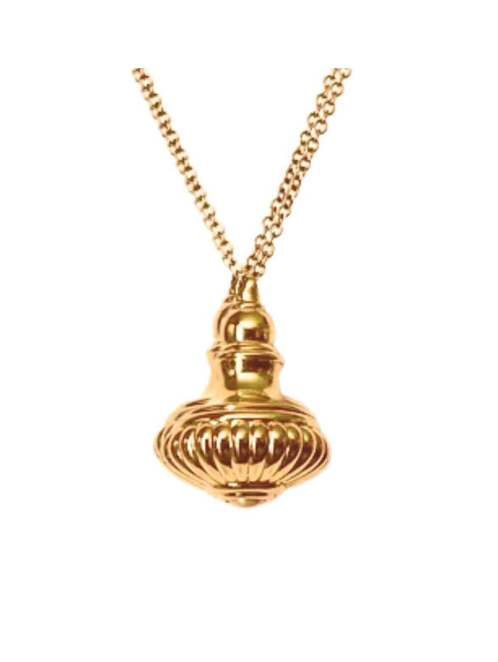 Vintage Joan Rivers Classics Gold Tone Fluted Pendant Necklace Signed Hangtag